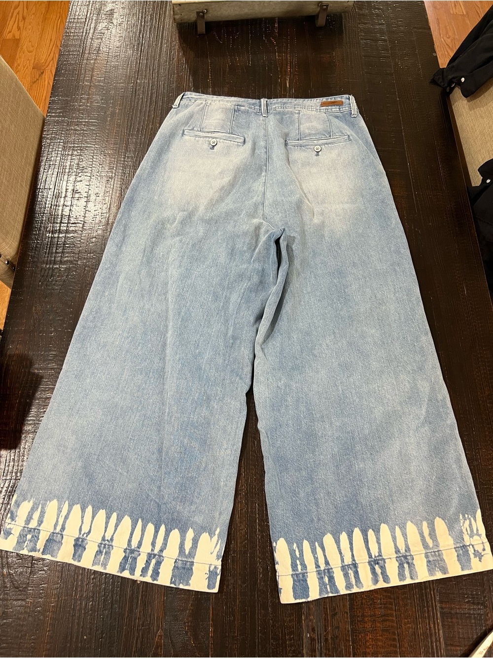 Pilcro And The Letterpress Wide Leg Crop Bleach Hem Jeans Size 31 - Picture 15 of 16